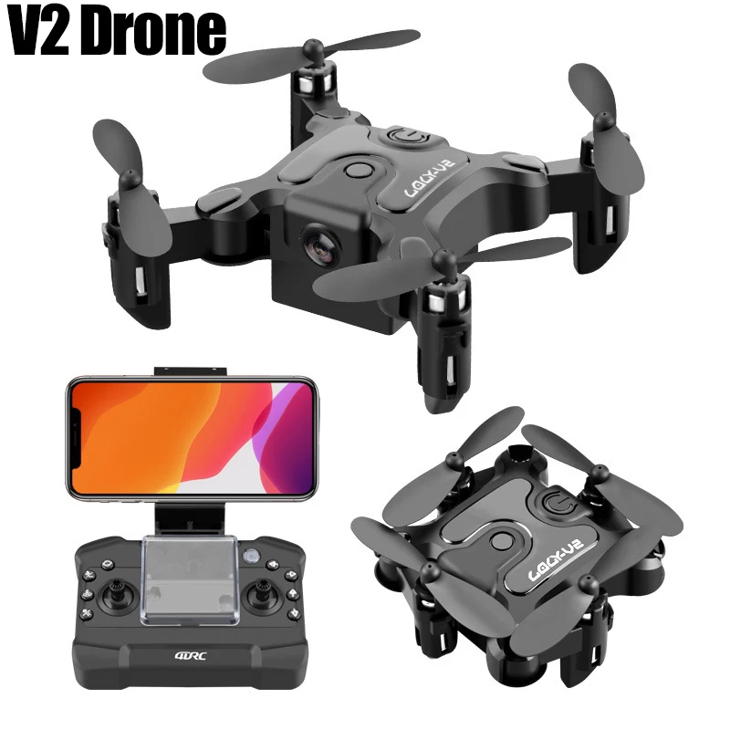 새로운 V2 미니 드론 4K 1080P 카메라 HD 와이파이 FPV 공기 압력 고도 Foldable 전문 Quadcopter RC 드론 아이 장난감 선물을 잡아 