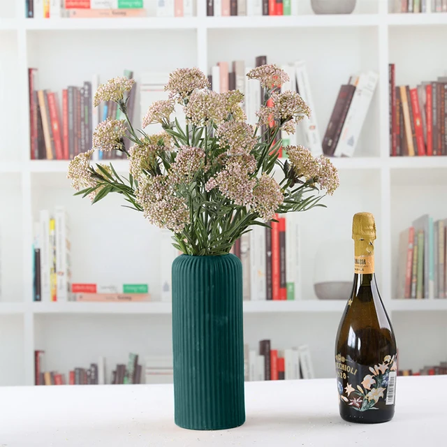 Striped Plastic Vase Floral Arrangement Container Nordic Style Flower Pot White Black Flower Vase Living Room Decoration