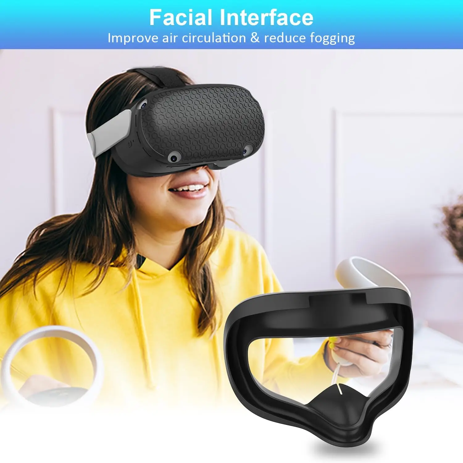Sweat-Proof PU Foam Cushion Facial Interface & Face Cover Pad - Premium VR Comfort Accessory