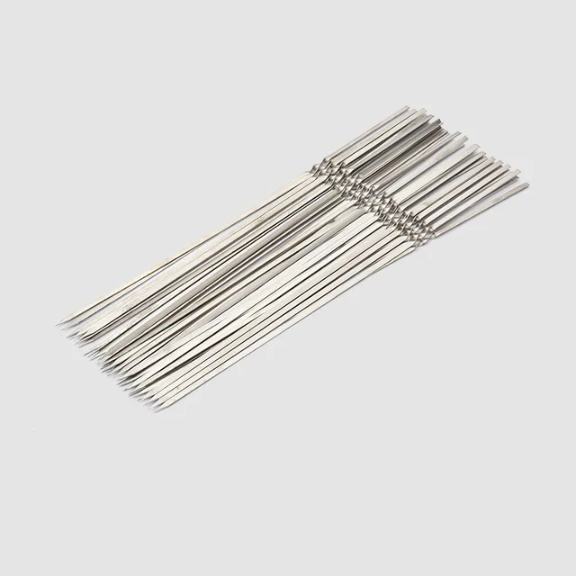 50Db Rozsdamentes Acél Grillező Nyárs Újrafelhasználható Lapos Bbq Tűskála A Barbecue Partihoz - Image 5