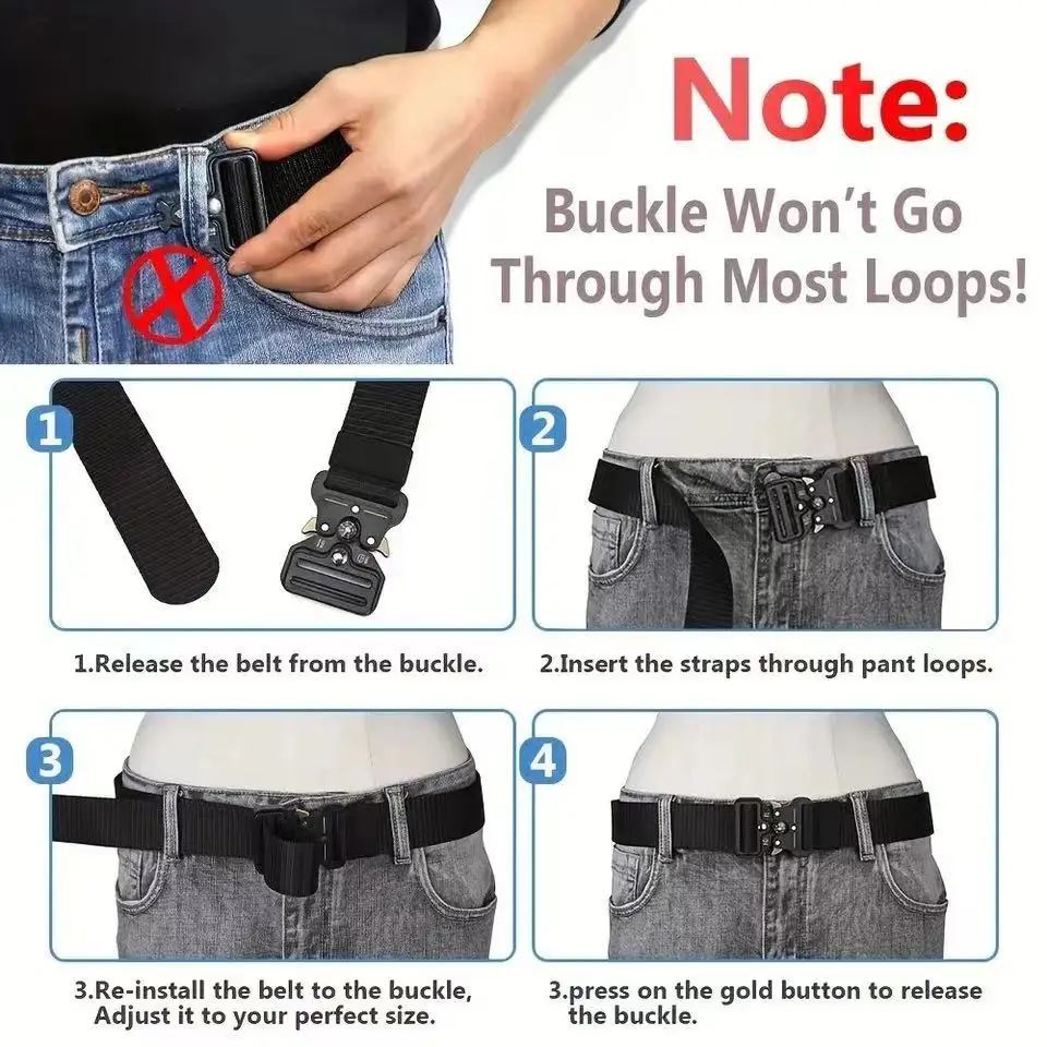 Compass Tactical Belt Quick Release Outdoor Belt Real Nylon Sports Accessories Men And Women Black Plastics