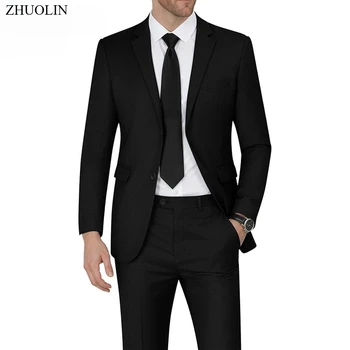 Abiti da uomo Set 2 pezzi Giacche Pantaloni di alta qualità per matrimonio Gilet elegante Blazer elasticizzati Costume formale completo 2025 su misura
