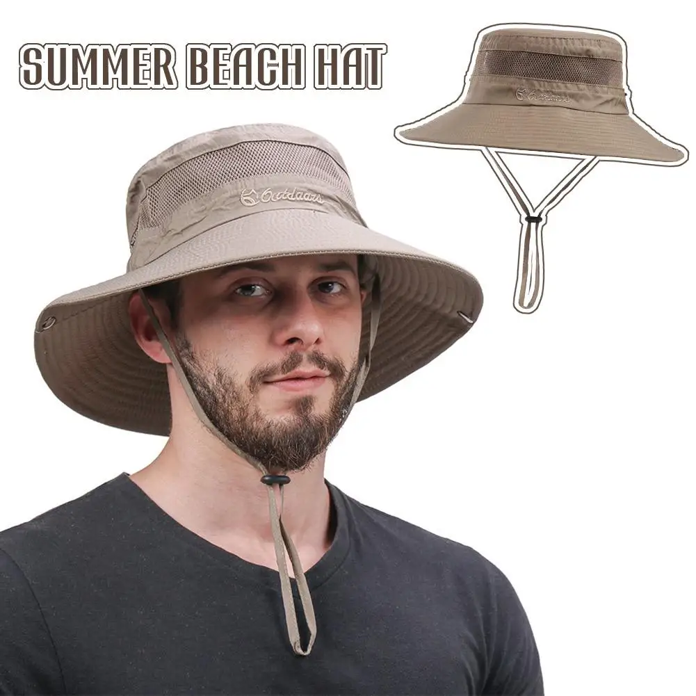 

Summer Breathable Mesh Bucket Hats For Women Men Anti UV Sun Hat Outdoor Wide Brim Hiking Fishing Hat Male Fisherman Caps H S8Z1