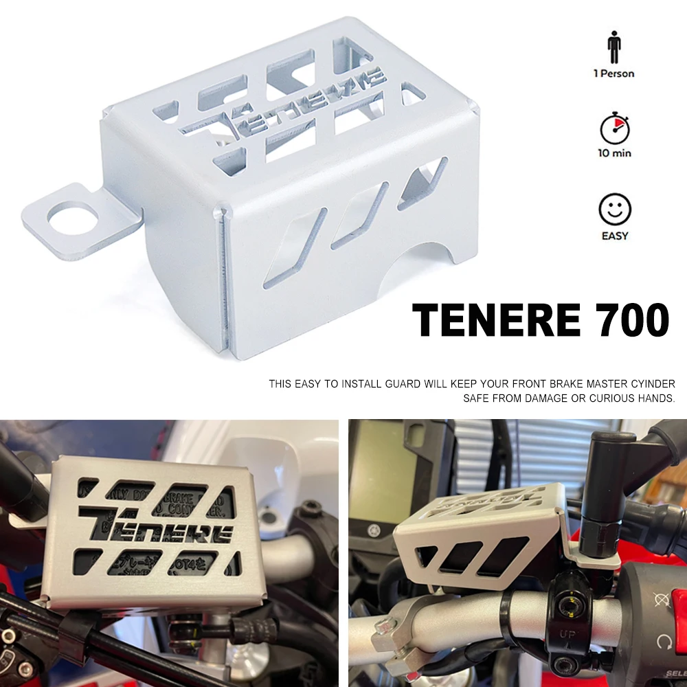 

New Silver For YAMAHA TENERE 700 TENERE700 Motorcycle Front Brake Fluid Reservoir Cap Cover Guard Tenere 700 Tenere700