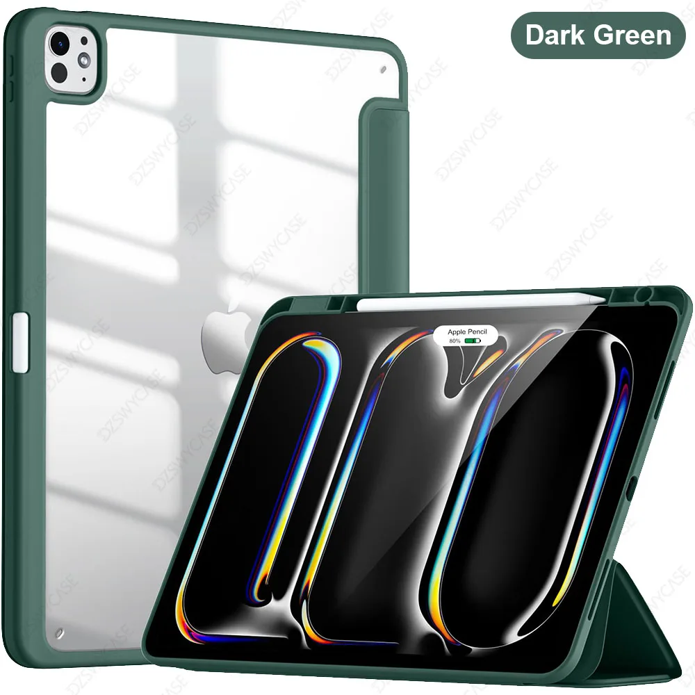 Enhanced Protective Case for 13-Inch Tablet with Pencil Holder, Shockproof TPU, Clear Back, and Auto Wake/Sleep Function