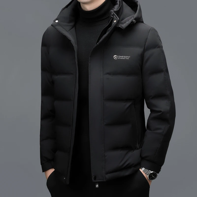 Winter Men's Short Down Jacket White Duck Down