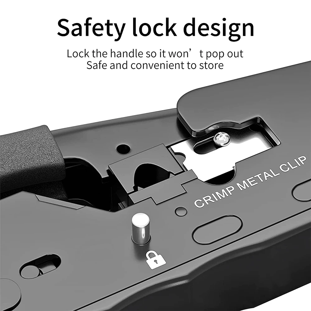 Zoerax Rj45 Ferramenta de Crimpagem Passar Através de Conectores Crimper Cortador de Stripper para Cat7 Cat6 Cat8 Cat6a Cat5e Cat5 8p8c Modular Termina - Imagem 6
