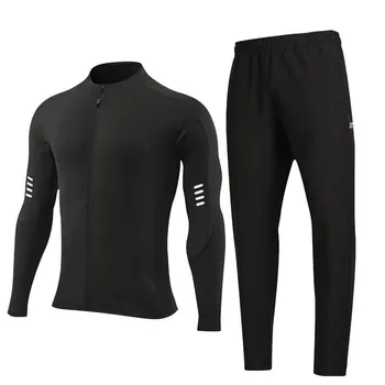 spring autumn Long Sleeve zipper jacket+sweatpants two pieces running suits quick-dry Slim Elasticity Man set sports clothing