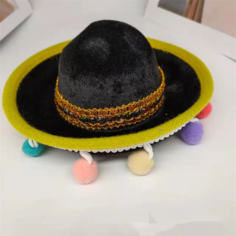 Sombrero de paja mejicano para niños, Mini Sombrero de paja puntiagudo para  fiesta de carnaval, accesorios de disfraces de Mascarada - AliExpress