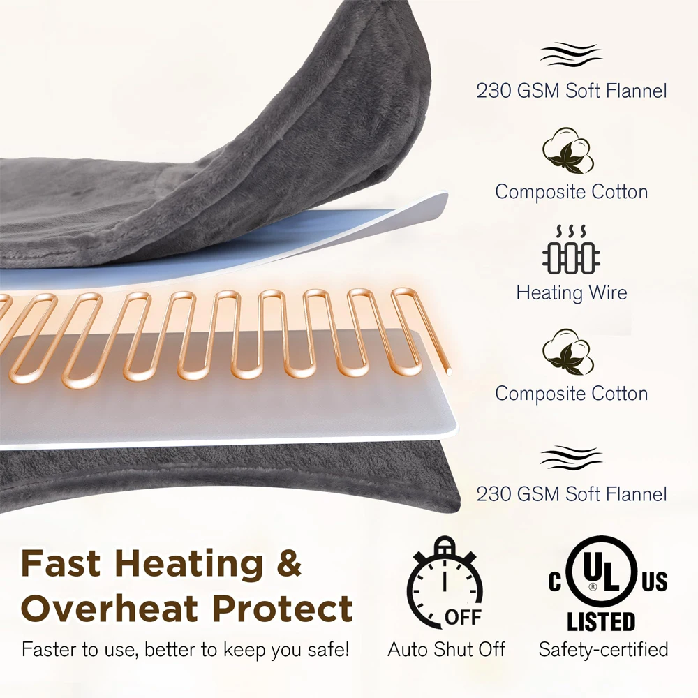 Winter Electric Heating Pad Multi-functional Warm Back Pad 9 Heat Level Soft Hot Compress Back Shawl Neck Shoulder Fast Heat Pad