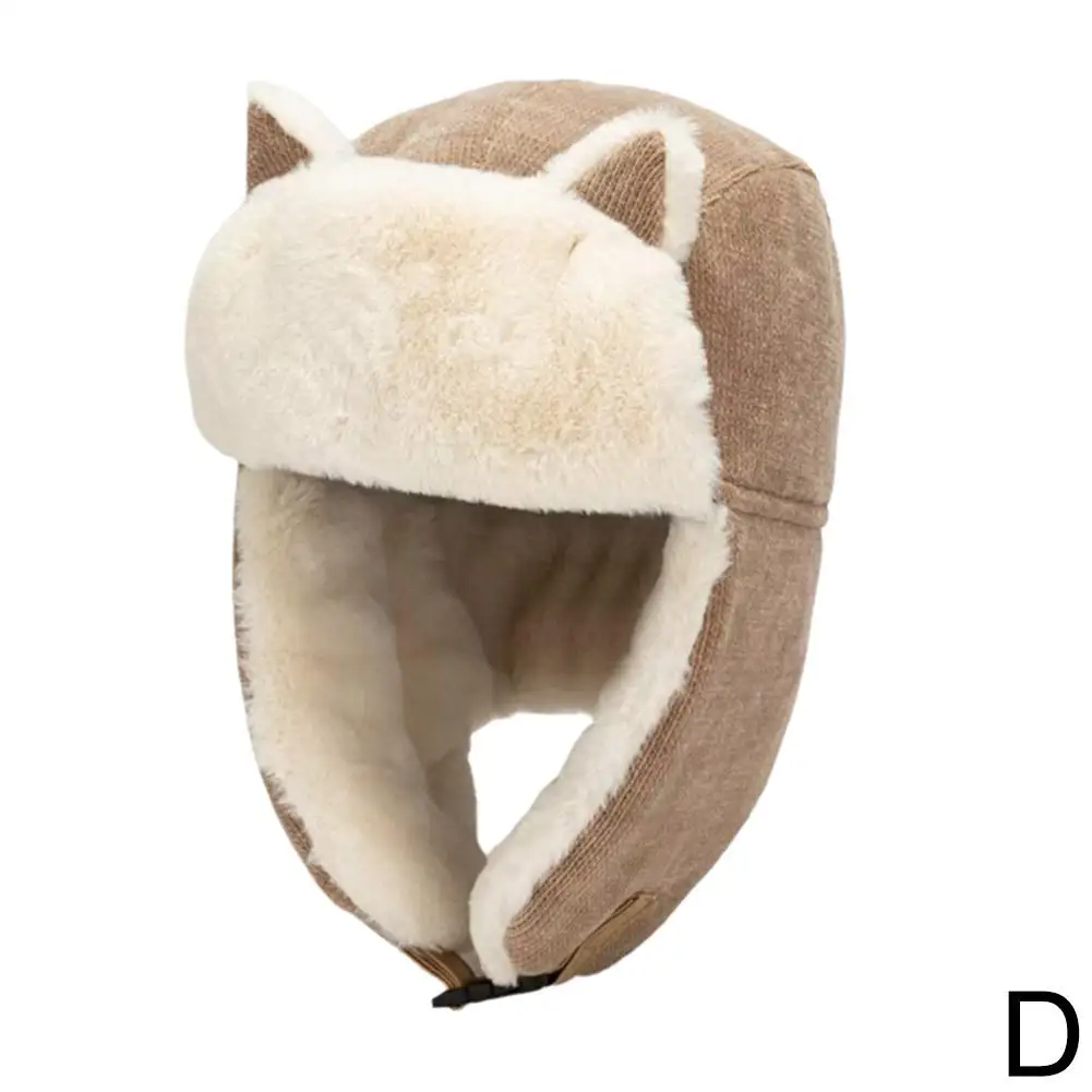 New Lovely Cat Ears Hat Korean Style Cute Autumn And Cotton Lei Warm Cycling Feng Windproof Hat Women Winter Cold Earmuffs Y2P0