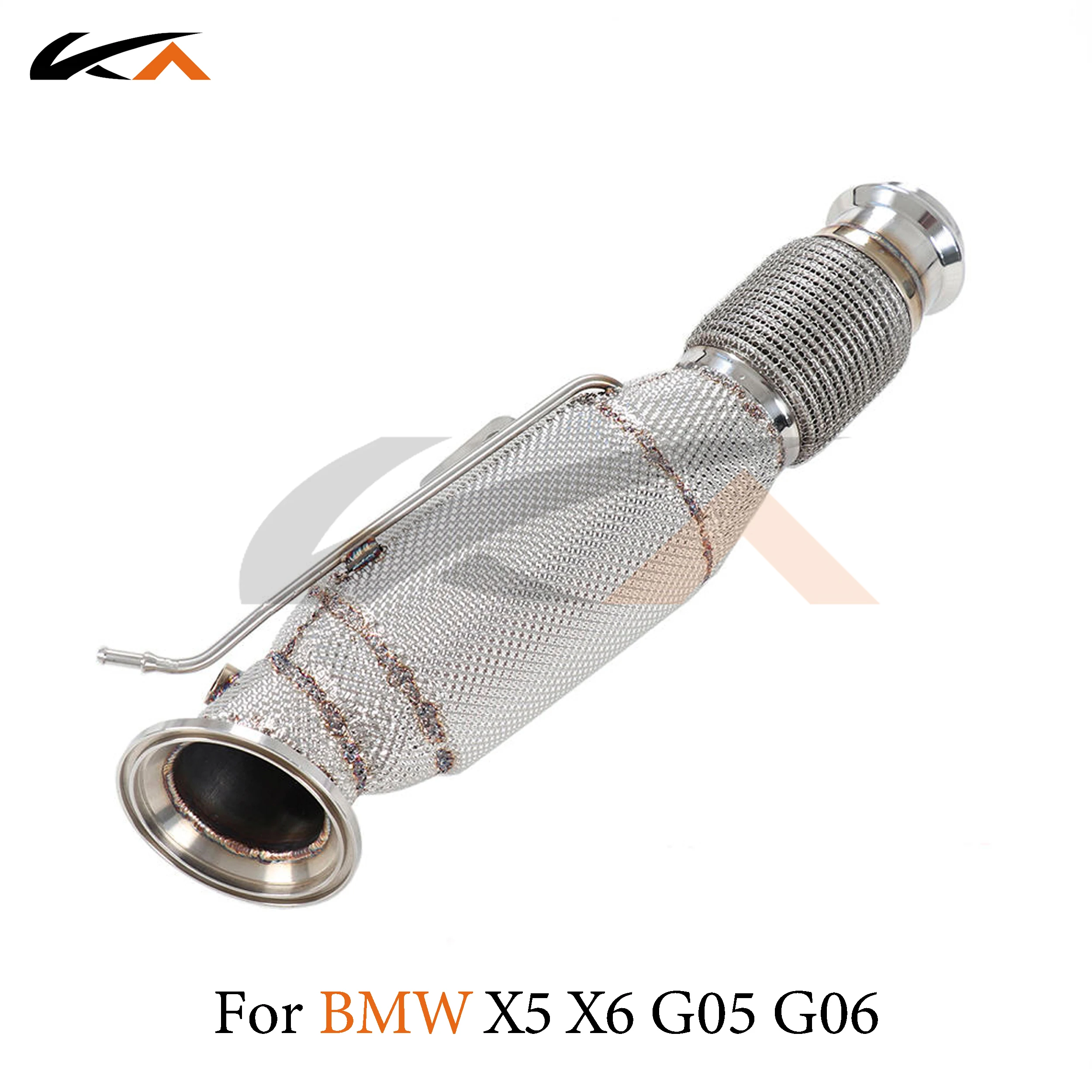 KA 튜닝 다운파이프 배기 스테인리스 스틸 헤더, BMW X5 X6 G05 G06 3.0T 퍼포먼스, 자동차 부품 열 차폐 촉매 작용