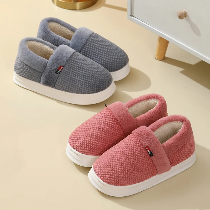 

Fashion Men Winter House Slippers Warm Plush Women Platform Indoor Shoes Couples Furry Flip Flops New Causal Non Slip Slides