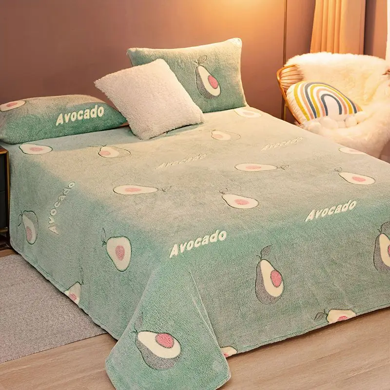 

Velvet Bed Sheet Cartoon Bear Thickened Winter Warm Blanket Version Bed Cover Queen King Bedspread Home Decor Coverlid 1.8/2m