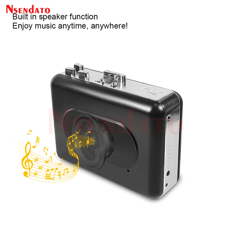 USB Cassette Player Capture Cassette Tape to MP3 Converter into Computer HiFi Digital Audio Music Player with Speaker Earphone