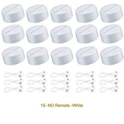 Multi-Color LED Light Base Display Stand with Remote Control - Set of 5/10/15 (15- NO Remote -White)