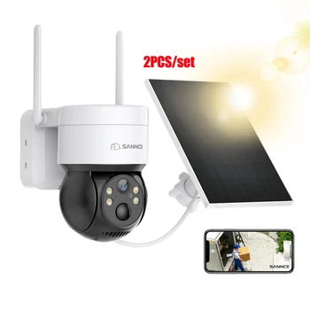 2pcs/set Solar Security Cameras Wireless Outdoor - Battery Power Cameras for Home Security Wifi Cameras Outside Surveillance 1