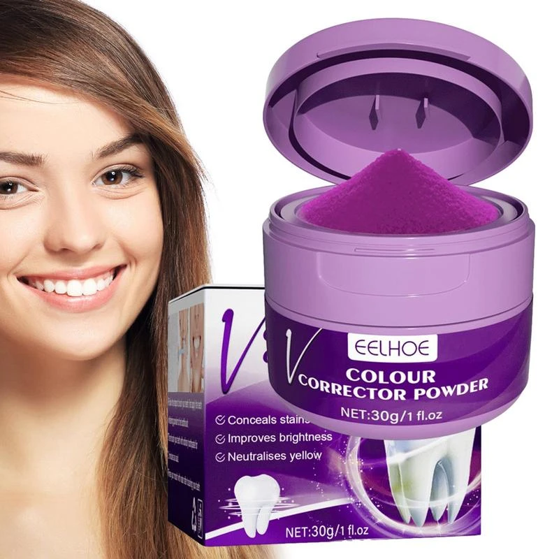 Tooth Cleaning Powder Purple Teeth Color Corrector Powder V34