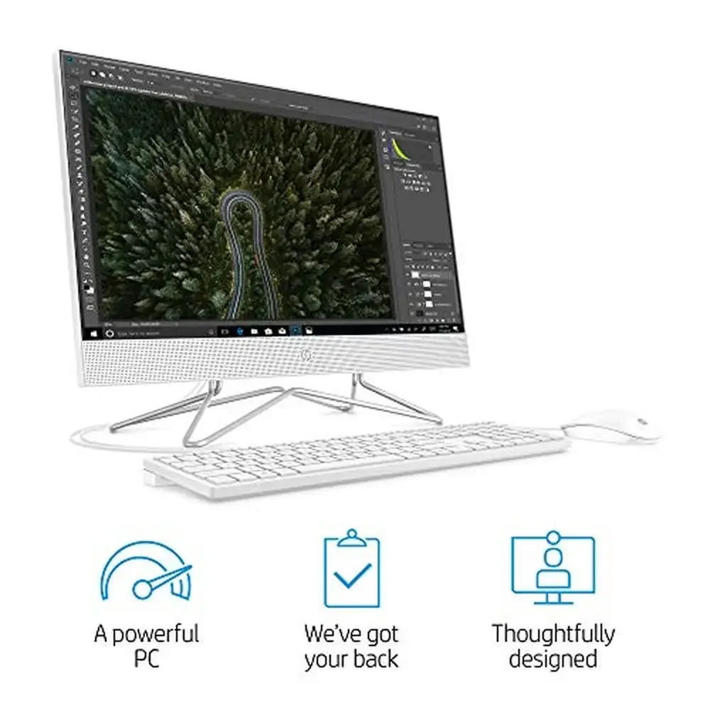 24" AMD Athlon Silver 3050U All-in-One Desktop PC 8GB RAM 256GB SSD Windows 10 White VA Display USB 3.2 Gen 1 Mouse and Keyboard 2