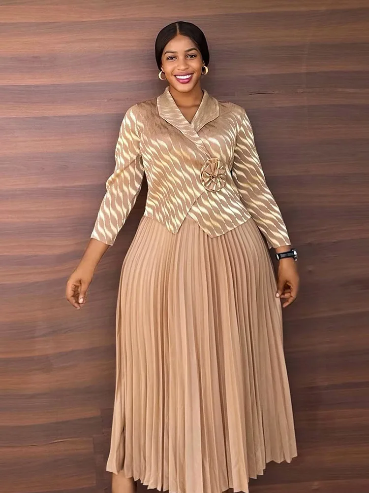 طقم تنورة مياكي بطيات للنساء 2025 طقم جديد مكون من...