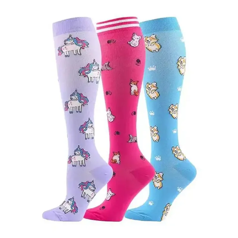 جوارب ضغط الدورة الدموية الطبية تورم الرجال النساء الجوارب المرنة في الهواء الطلق ماراثون اللياقة البدنية السفر جوارب رياضية طائرة