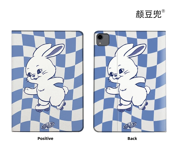 삼성 갤럭시 탭 S9Lite 8.7 2021 케이스, 삼중 접이식 스탠드 커버, 새로운 청바지 애니메이션 HANNI 토끼, SM-T220/T225 갤럭시 탭 S6 라이트
