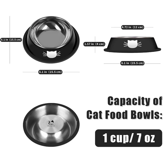 Cat Food Bowl Non Slip Stainless Steel Unbreakable Breakage Removable Rubber High Temperature Resistant Easy Clean Pet Supplies 2