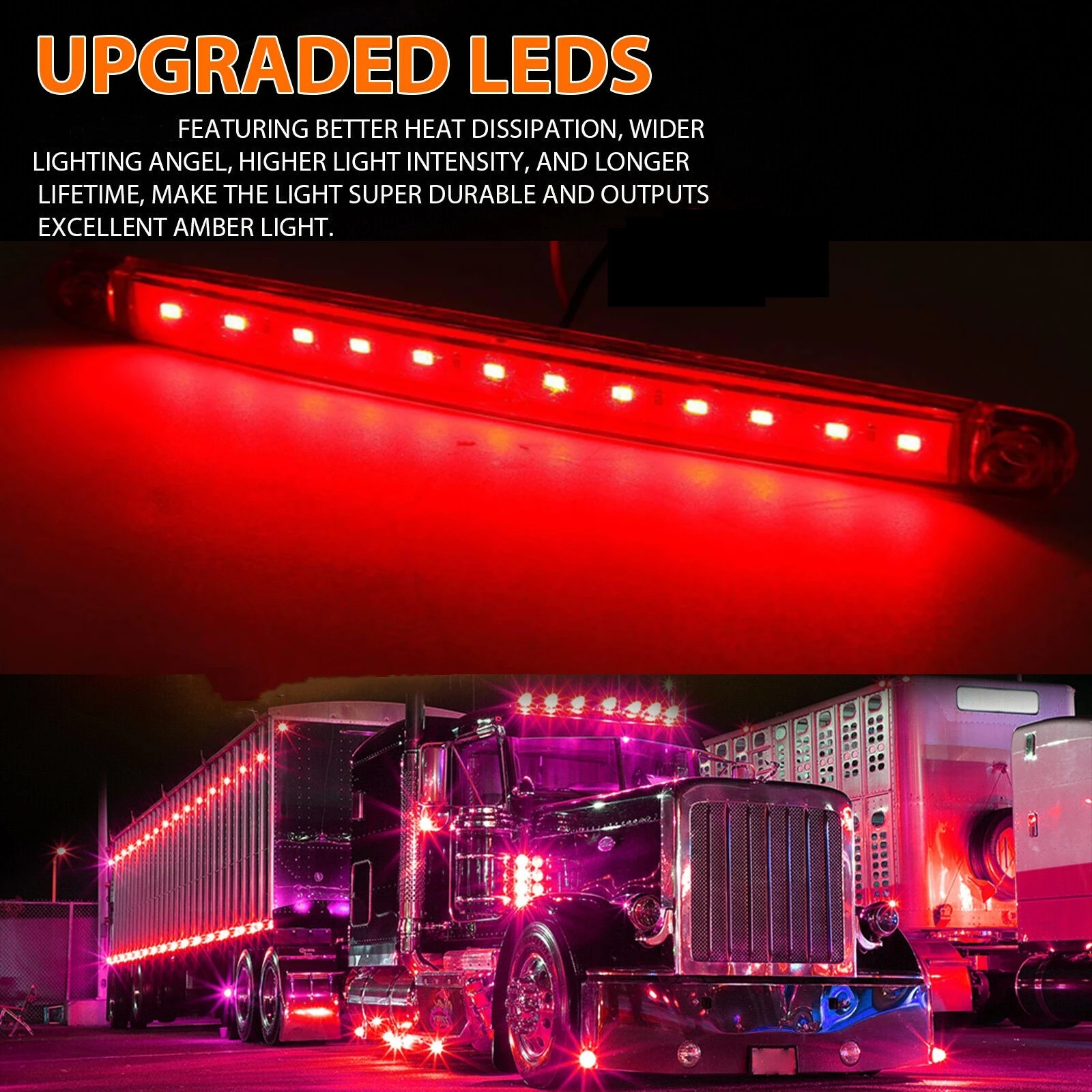 Luci Laterali Rosse Per Veicoli Pesanti Set Di 5 Luci LED Laterali/indicatori Rossi Da 2 Pollici Per Auto, Camion, Rimorchio - 12V, Impermeabili Led Smd 5630 - Foto 9