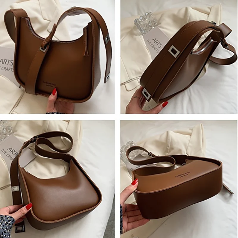 Versatile Retro Women's Shoulder Bags Fashionable Solid Color Crossbody Bag For Women Daily Commuting