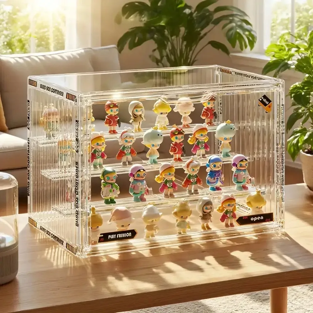 Clear Acrylic Display Case with Magnetic Closure - Large Capacity Collectible Storage and Organizer