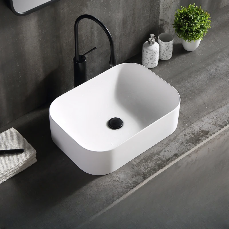 

Artificial stone countertop basin washbasin, household art washbasin, single basin square washbasin, small European style
