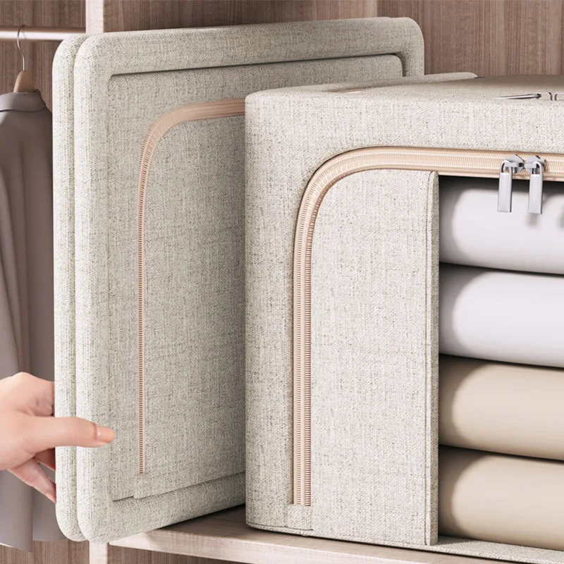 24L Cloth Storage Box Fabric Clothing Moving and Organizing Box Folding Wardrobe Dormitory Storage Basket Household Use Storage 5