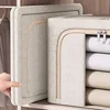 24L Cloth Storage Box Fabric Clothing Moving and Organizing Box Folding Wardrobe Dormitory Storage Basket Household Use Storage 5