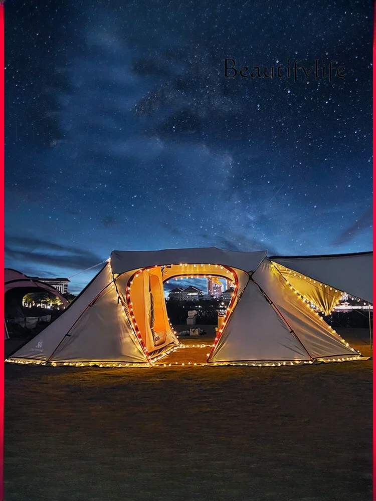 

Tunnel Tent Outdoor Campsite One Room One Living Room Tent Canopy Integrated Silver Glue Thickening
