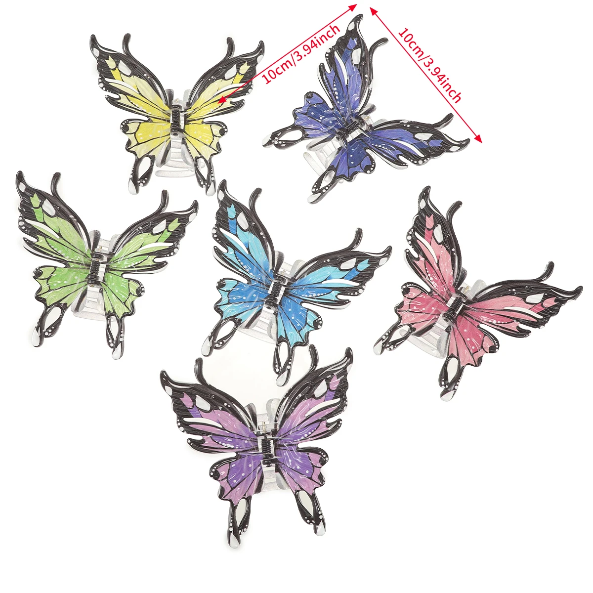 Acrylic Hairpin Hair Grab For Women Sweet Butterfly Hair Claw Hair Clip Korean Ponytail Headdress Temperament Party Hair Claw