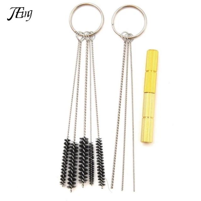 6 ensembles d'outils de nettoyage aérographe pistolet de pulvérisation buse  d'aiguille de nettoyage brosse support de Pot en verre avec buse d'aiguille  remplaçable de 3 tailles - AliExpress