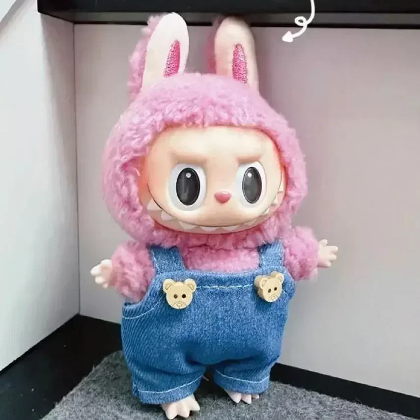 thumbnail image 1 of Ropa para muñecas de peluche en miniatura de 17 cm, lindo atuendo sin muñeca, accesorios para muñecas ídolos de Corea del Kpop Exo Labubu, ropa con capucha, falda de mucama, 1 of 5