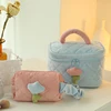 Women's Fashion Tulip Flower Pouch - Large Capacity Travel Cosmetic Bag, Zipper Storage, Portable Makeup Organizer 5