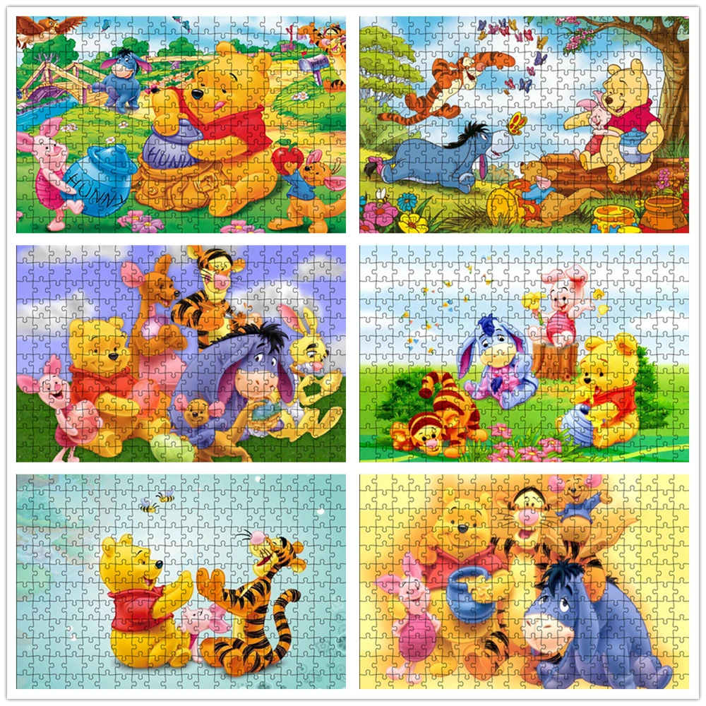 

Diy Jigsaw Puzzle Toy Cartoon Disney Winnie The Pooh Puzzle Stimulate Children Creative Imagination Diy Handmade Game Toys