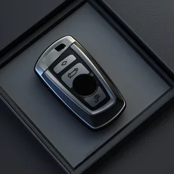 Premium Car Remote Key Case Cover - Keyless Entry Protection (Grey shell)