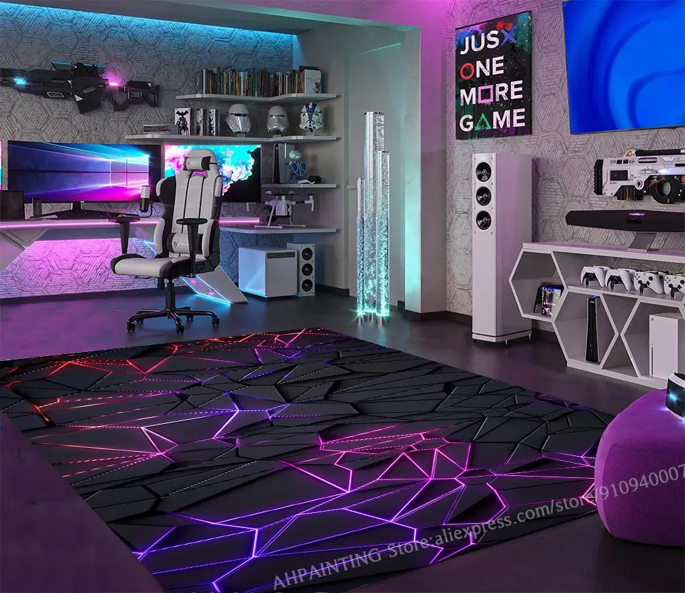 Alfombra Gamer para sala de juegos, tapete de baño para dormitorio, sala de  estar y pasillo - AliExpress