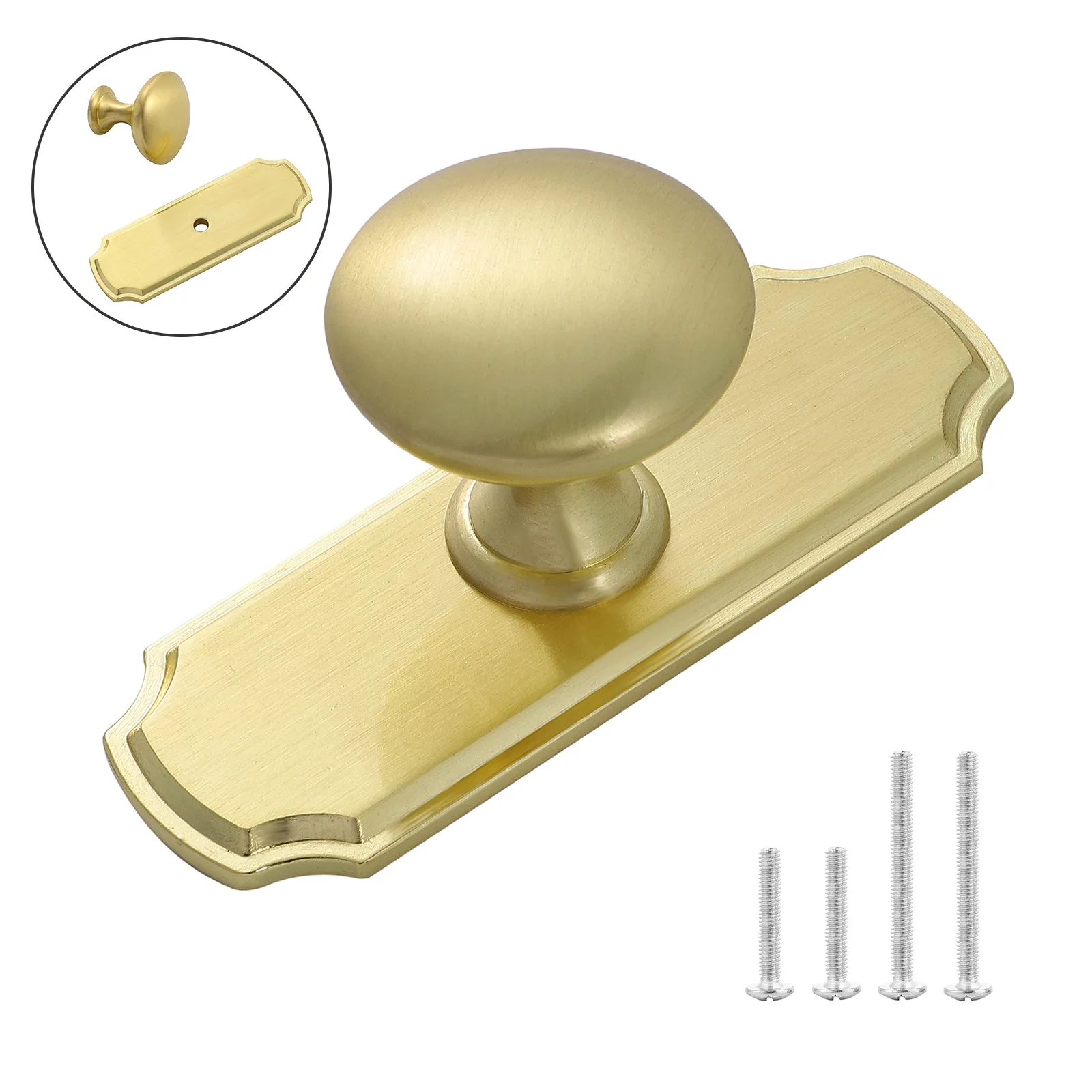 Zinc Alloy Cabinet Knobs With Backplate Dresser Door Drawer Handle Pulls 4Pcs/Set
