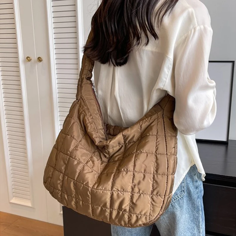 Women Padding Shoulder Bag Casual Quilted Crossbody Bag