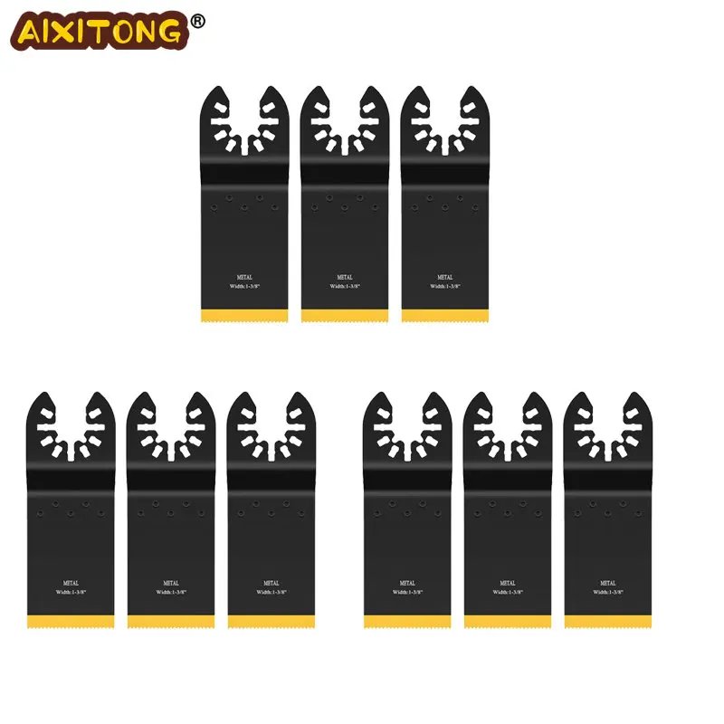 

3/6/9Pcs Titanium Coated Oscillating Multitool Saw Blade For Cutting Metal Nails Wood Plastic and Hard Material