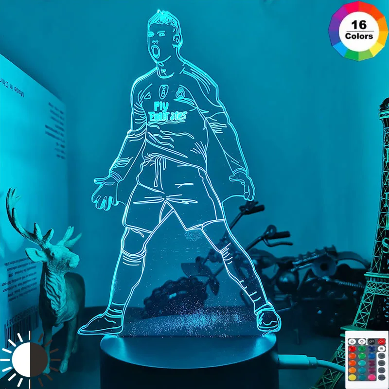 battery night light Cristiano Ronaldo Figure Led Night Light for Home Decor Touch Sensor Color Changing Nightlight Gift for Kids Child Table Lamp night light for bedroom Night Lights