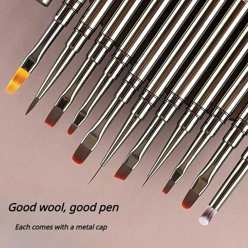 Nails Art Liner Brushes Elongated Lines Striping Drawing Painting  6/9/12/15/18/25mm Nail Design Pen Professional Manicure Tool 3