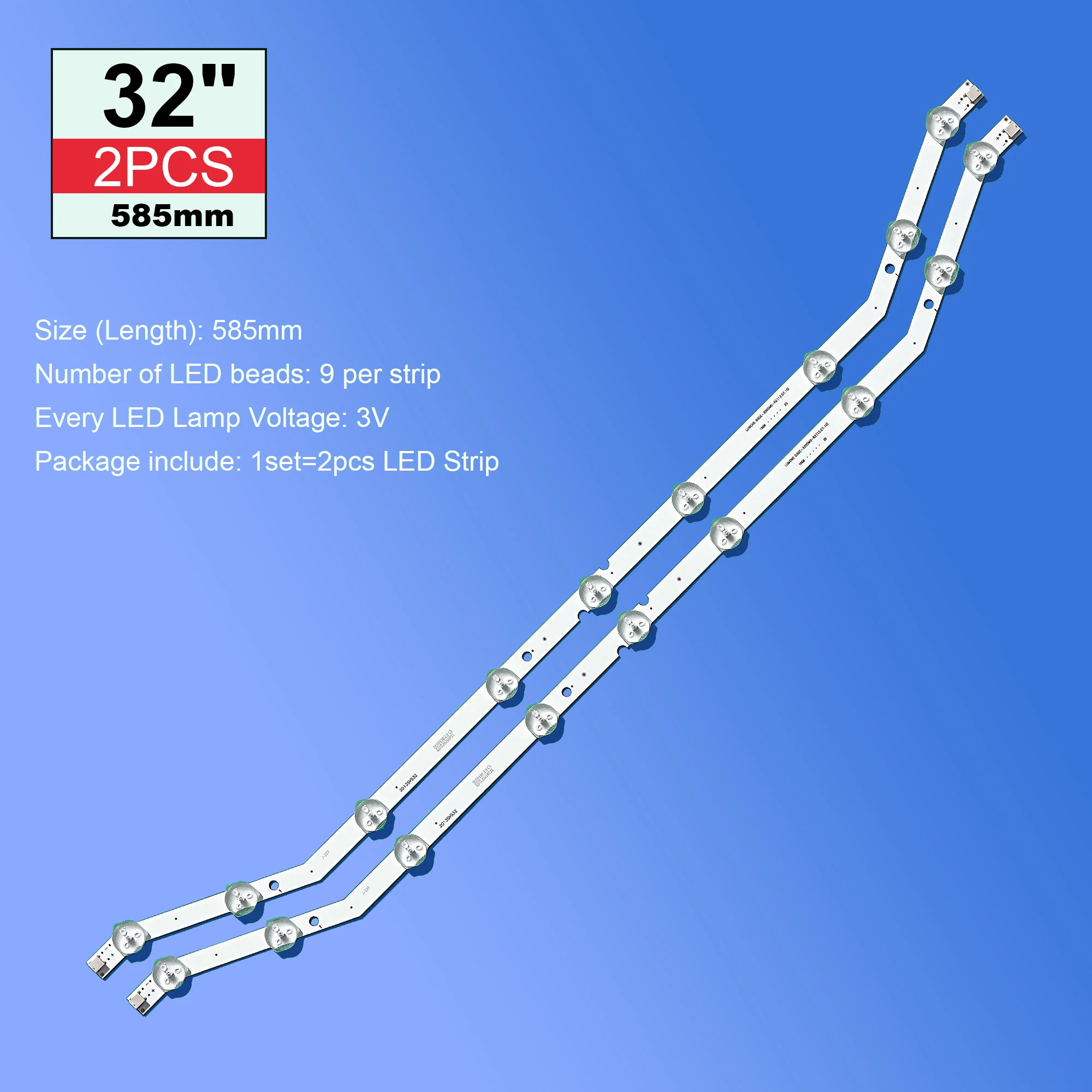 LED 백라이트, UE32FH4003W D3GE-320SM0-R2 D3GE-320SM0-R1 UE32EH4003W 2013SVS32 BN96-33972A UE32EH4003F UE32EH4005 585mm, 2 개 