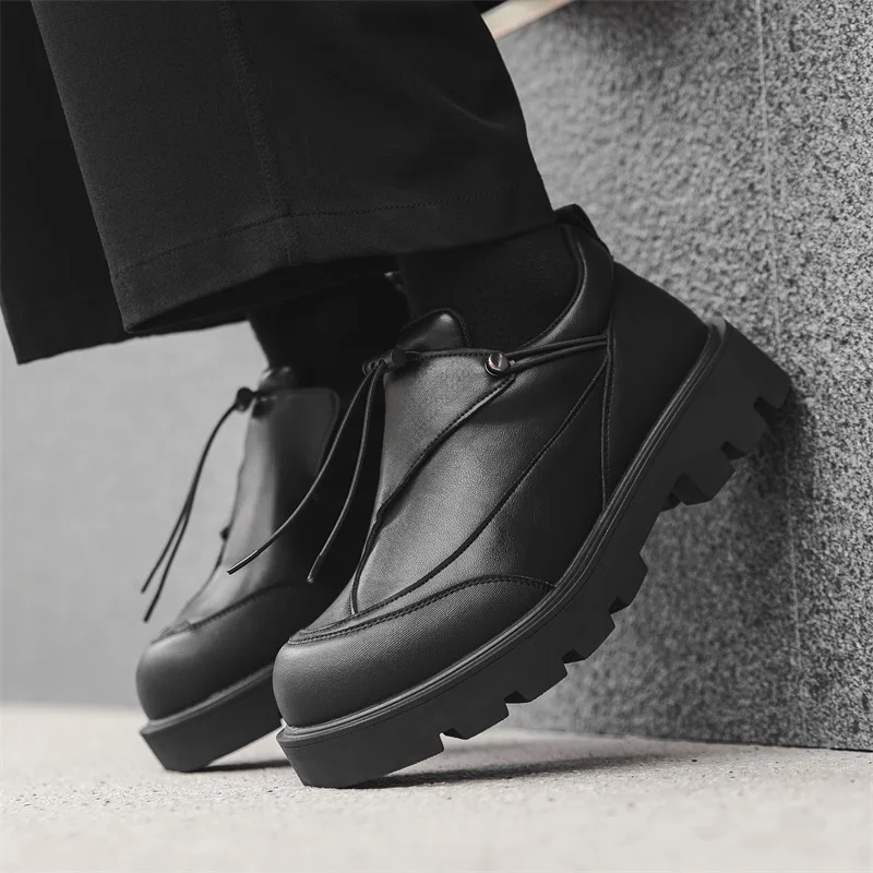 Men Business Leather Dress Shoes Casual Handmade Luxury Loafers Slip-on High Quality Slip-On Thick Bottom Oxford Wedding Shoes