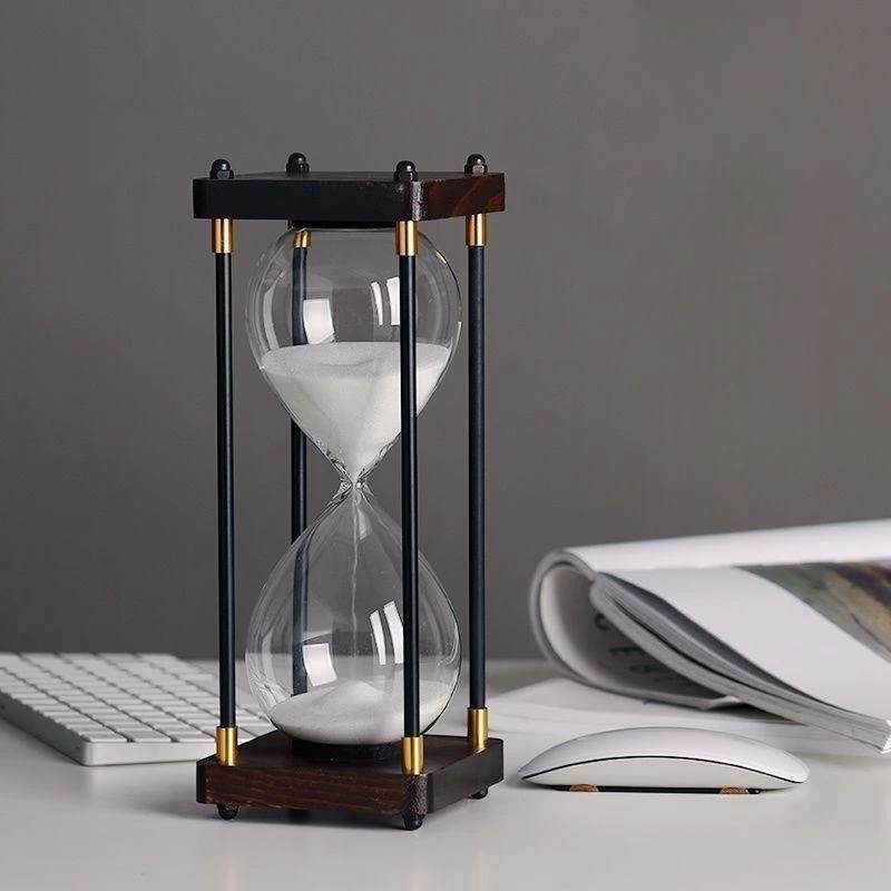 15/30/45/60 Minutes Vintage Metal Hourglass Timer Kitchen Office Creative Desktop Decoration Time Management Tool Holiday Gifts