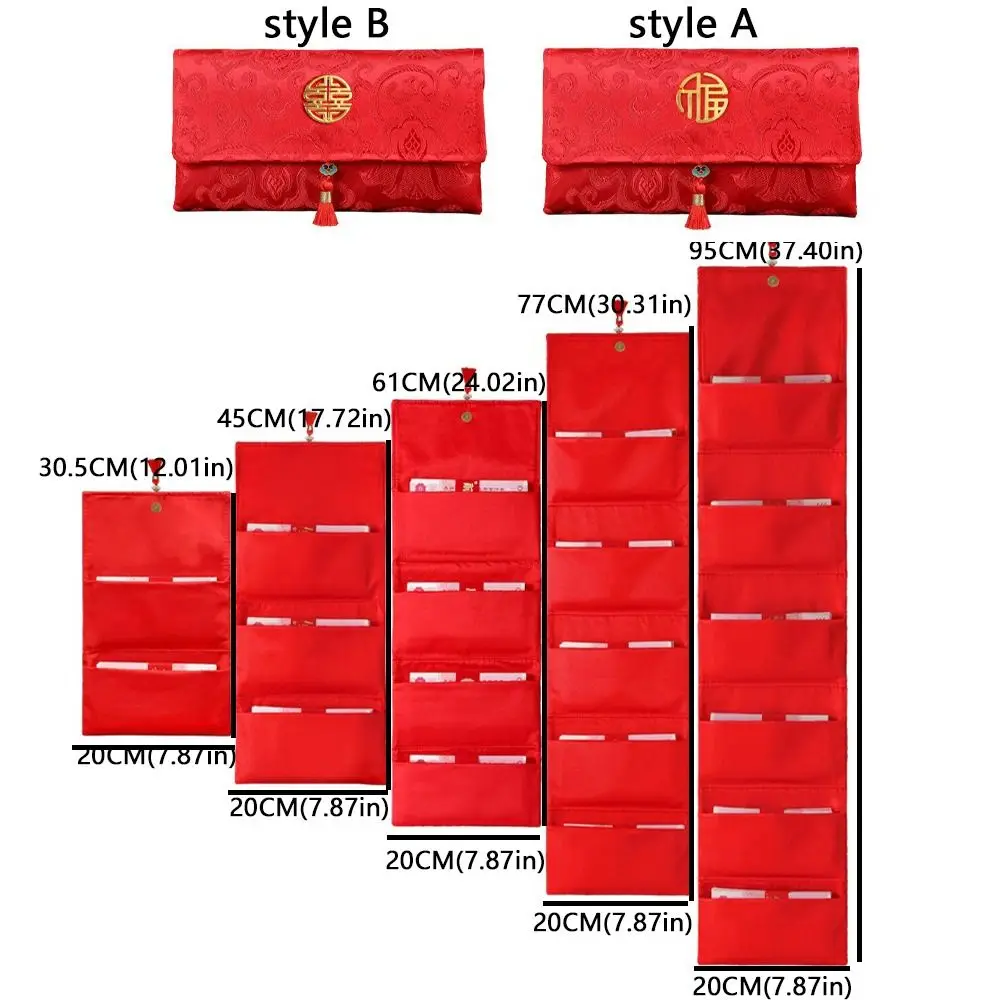 Chinese Style Folding Red Envelope Hongbao Blessing Wedding Money Envelope Traditional Bonus Lucky Money Packet